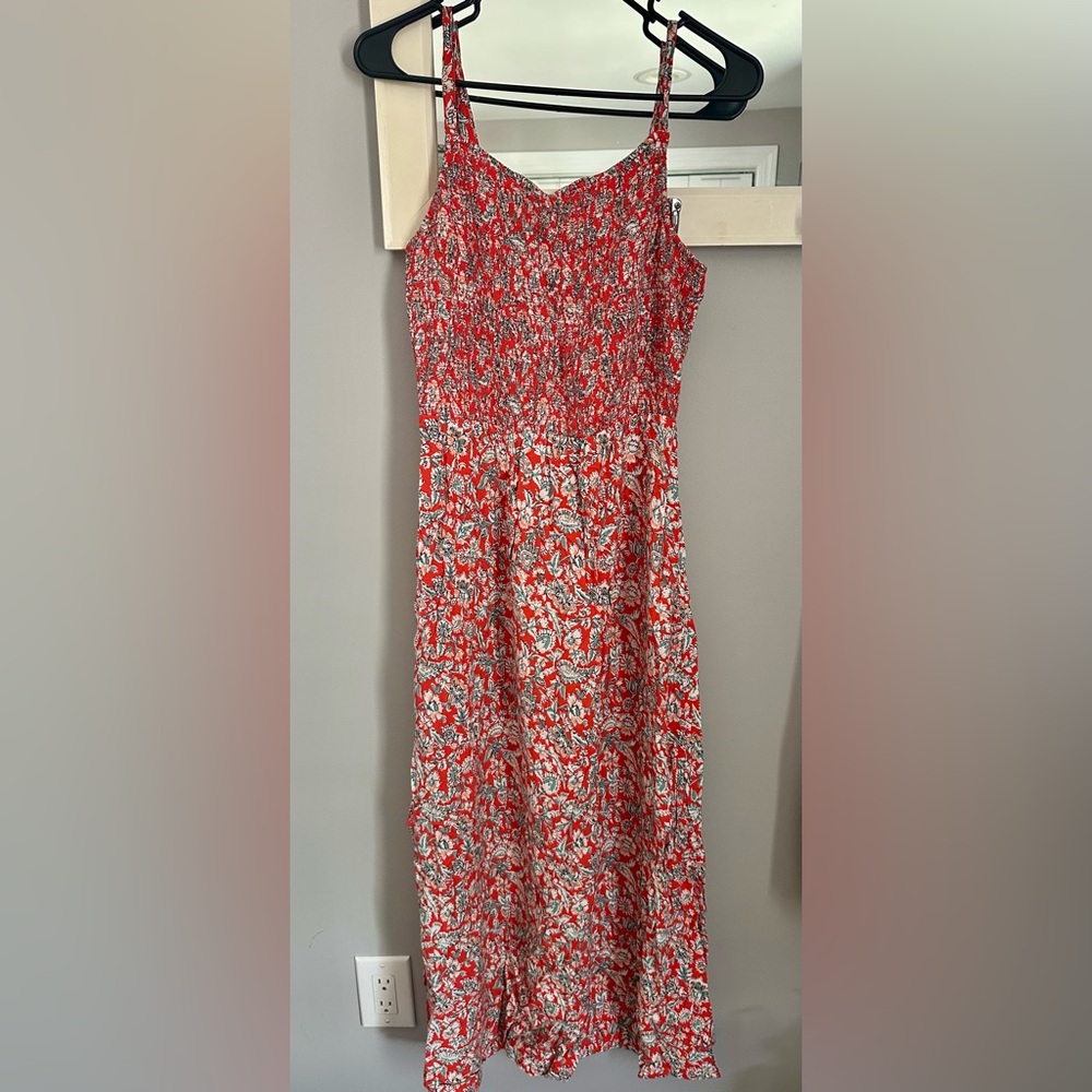 Old Navy Red and White Patterned Dress